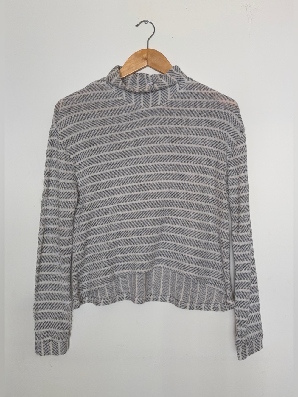 Anthropologie Gray Patterned Turtleneck Sweater